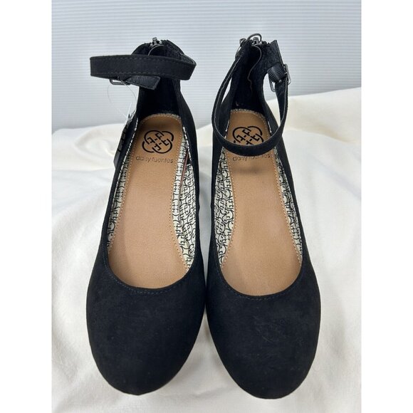 Daisy Fuentes Shoes - DAISY FUENTES TESSA Black Wedges w Ankle Strap Zip Back Size 8M Shoes Heels NIB